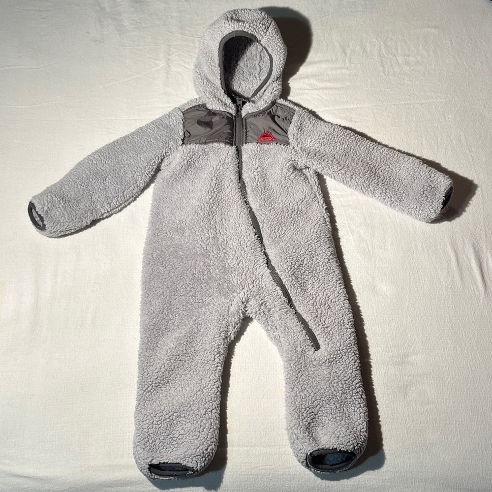 Snozu Soft Fuzzy Grey Fleece Snowsuit - Size 18 M